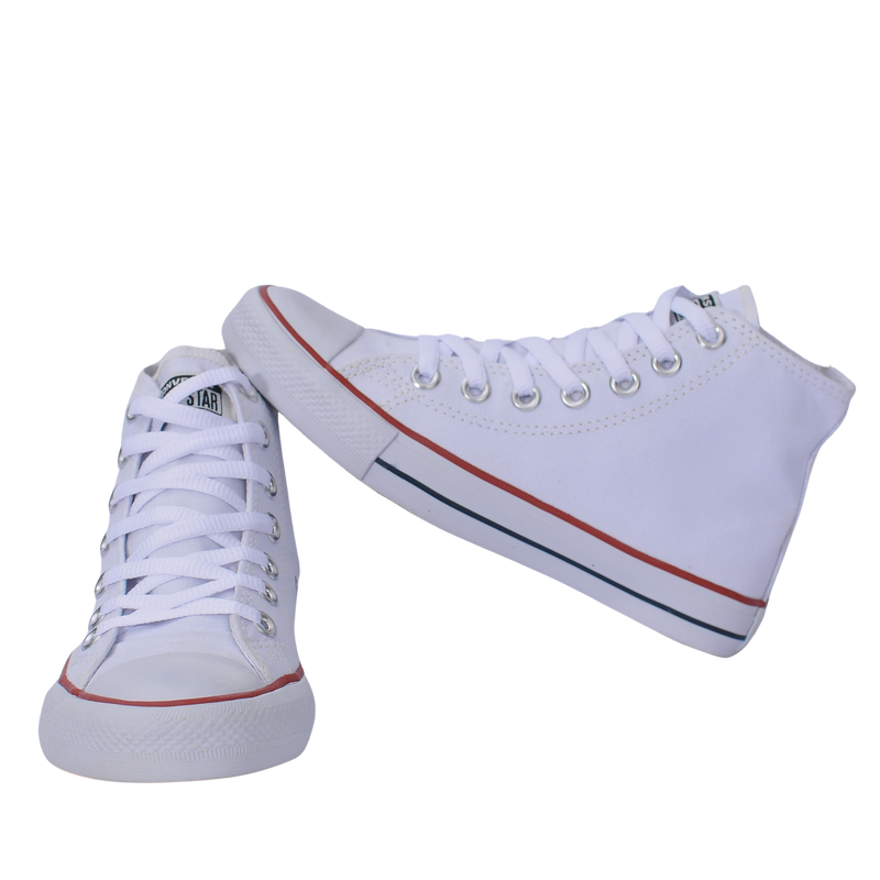 Converse bota branca jeans