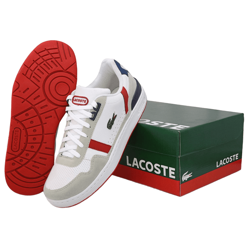 Lacoste Tclip Cinza Vermelho